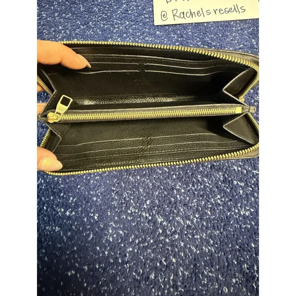 Louis Vuitton Clemence Wallet One Size Black Empreinte Monogram Zip Around